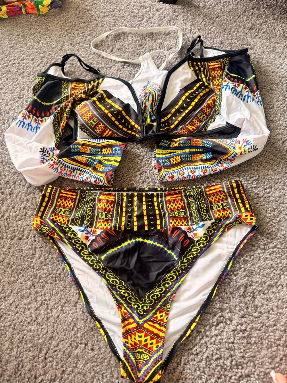 Dashiki Tribal Print Two-Piece Long sleeve Bikini Set